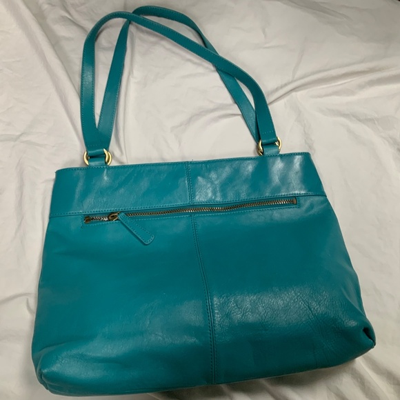 Teal Blue Leather Shoulder Bag by Hobo - Picture 2 of 9